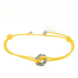 Marc Jacobs String Friendship Bracelet Yellow With Gold Colored Hardware NWT